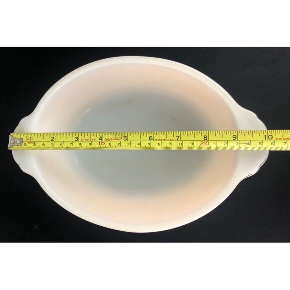 Fire King Anchor Hocking Peach Luster Swirl Round Casserole 1 1/2 Quart - Picture 10 of 13